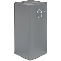 100-Liter-Design-Abfalleimer in Grau mit elegantem Schwingdeckel