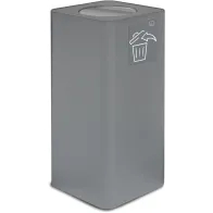 100-Liter-Design-Abfalleimer in Grau mit elegantem Schwingdeckel