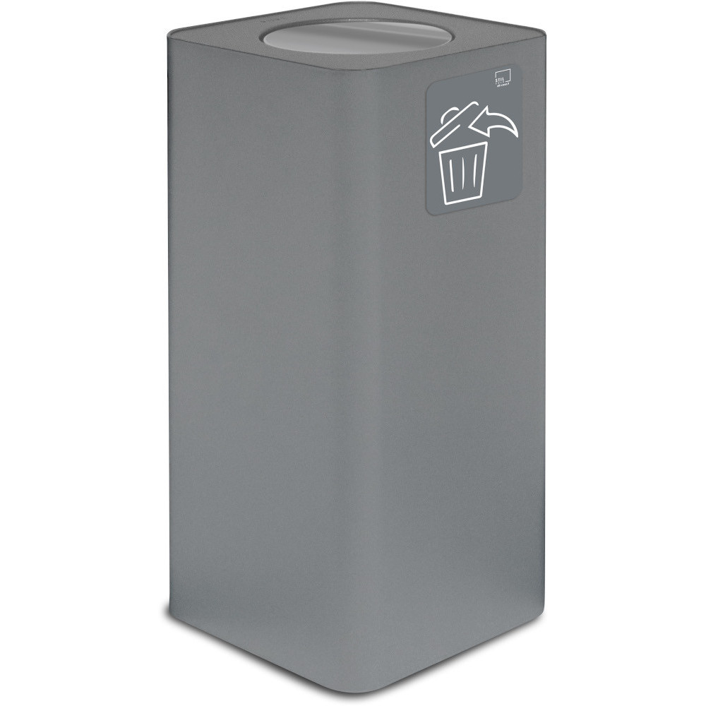 100-litre grey designer bin with elegant swing lid