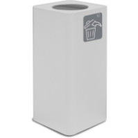 Weißer Design-Abfalleimer, 100 Liter, mit elegantem Schwingdeckel