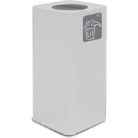 Weißer Design-Abfalleimer, 100 Liter, mit elegantem Schwingdeckel