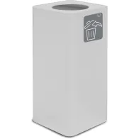 Weißer Design-Abfalleimer, 100 Liter, mit elegantem Schwingdeckel