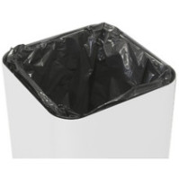 White designer bin, 100 litres, with swing lid, made of steel
