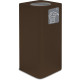 Corten steel designer bin, 100 litres, with swing lid