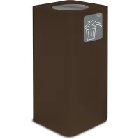 Design-Abfalleimer aus Cortenstahl, 100 Liter, mit Schwingdeckel