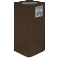 Corten steel designer bin, 100 litres, with swing lid