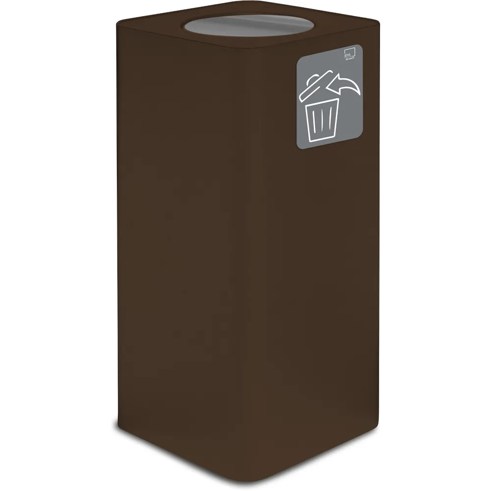 Design-Abfalleimer aus Cortenstahl, 100 Liter, mit Schwingdeckel