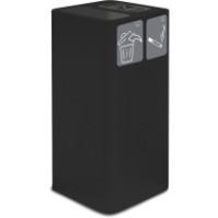 100-litre black ashtray bin with magnetic pictogram