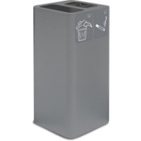 Grauer 100-Liter-Aschenbecher mit magnetischem Piktogramm