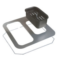 Grauer 100-Liter-Aschenbecher mit Magnetsymbol.