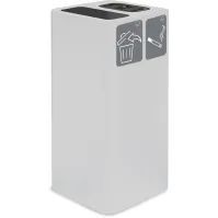 Weißer 100-Liter-Aschenbecher mit magnetischem Piktogramm