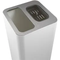 Weißer 100-Liter-Aschenbecher mit magnetischem Symbol an der Seite