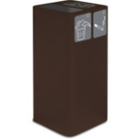 Corten steel ashtray bin, 100 litres, with magnetic pictogram