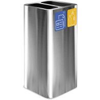 100-litre brushed stainless steel ashtray bin with magnetic pictogram