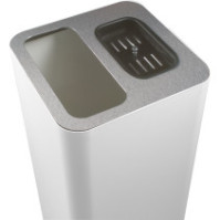 Brushed stainless steel 100-litre ashtray bin for elegant outdoor use.
