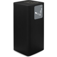 Black covered outdoor ashtray in steel, elegant and functional design.