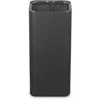 Black covered outdoor ashtray with elegant and functional design.