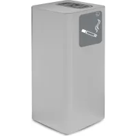 Eleganter und funktionaler, weißer Stahl-Aschenbecher für den Außenbereich.