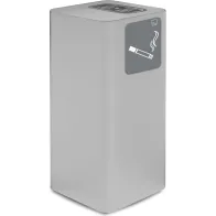 Eleganter und funktionaler, weißer Stahl-Aschenbecher für den Außenbereich.