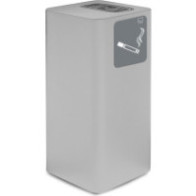 Elegant and functional white steel covered outdoor ashtray.