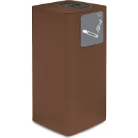 Outdoor ashtray with Corten colour cover, elegant and functional design.