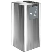 Elegant stainless steel outdoor ashtray with integrated sand tray