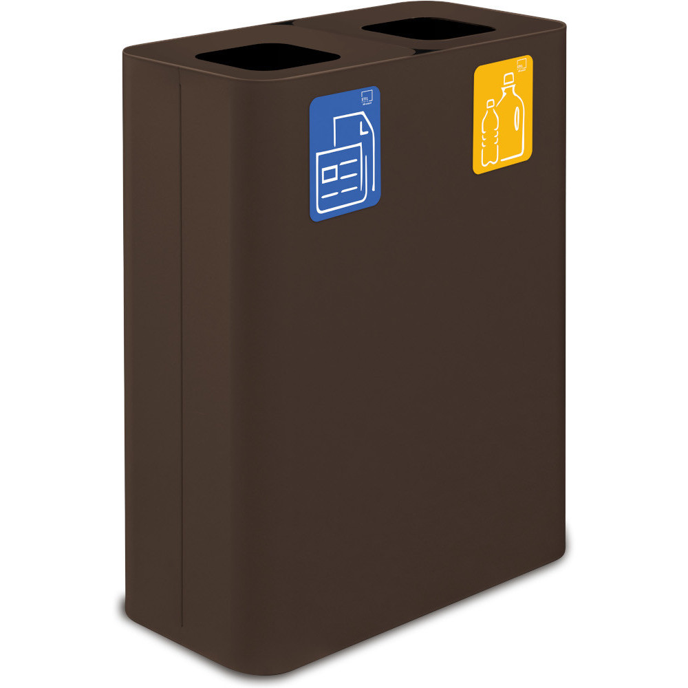 Corten 60-litre recycling bin with magnetic pictograms