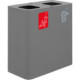 Grey 2-stream 100-litre recycling bin with pictograms.