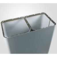 Grey 100-litre dual-stream waste bin with magnetic pictograms