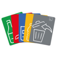 100-litre black dual-stream recycling bin with magnetic pictograms