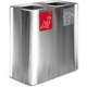 100-litre stainless steel dual-stream waste bin with magnetic pictograms