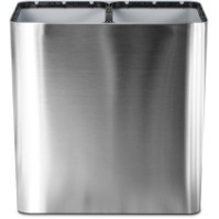 100-litre stainless steel dual-stream waste bin with magnetic pictograms