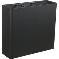 60-litre black three-stream recycling bin with pictograms