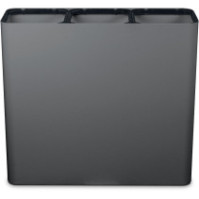 Black 3-stream recycling bin with magnetic pictograms