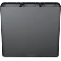 Black 3-stream recycling bin with magnetic pictograms