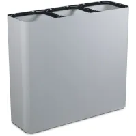 60-litre grey three-stream recycling bin with pictograms