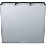 Grey 3-stream recycling bin with magnetic pictograms