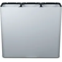 Grey 3-stream recycling bin with magnetic pictograms