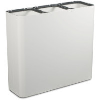 White 60-litre 3-stream recycling bin with pictograms.