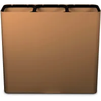 60L Cortenfarbener 3-Strang-Sortierbehälter mit magnetischen Piktogrammen.