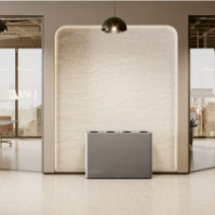 Grey 60-litre bin for 4-stream selective sorting with pictograms.