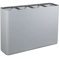 Grey 4-stream recycling bin with magnetic pictograms