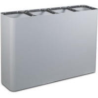 Grey 4-stream recycling bin with magnetic pictograms