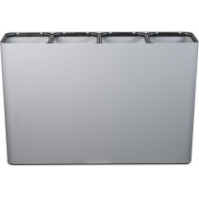 Grey 4-stream recycling bin with magnetic pictograms