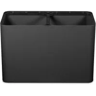 70-Liter-Recyclingbehälter in Schwarz mit magnetischen Piktogrammen