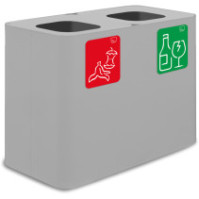 White 70-litre recycling bin with magnetic pictograms.