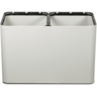 White 70-litre dual-stream waste bin with magnetic pictograms