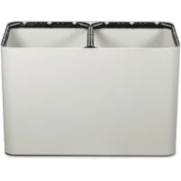 White 70-litre dual-stream waste bin with magnetic pictograms