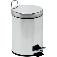 Small round galvanised pedal bin 5 litres