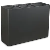 100-litre black three-stream recycling bin with magnetic pictograms